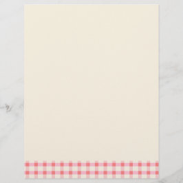 Papel Timbrado Receitas de Gingham Rosa Bege Xadrez Fofo Feminino