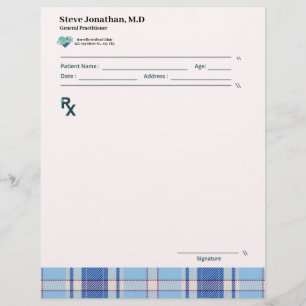 Papel Timbrado Receitas de Gingham Rosa Bege Xadrez Fofo Feminino