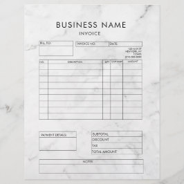 Papel Timbrado Recepção de Fatura do Mármaco Elegante Profissiona