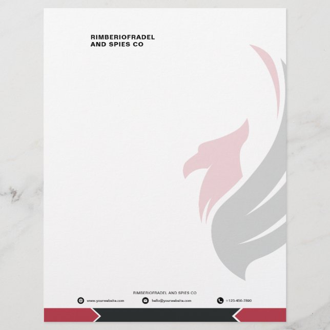 Papel Timbrado Red and Black Modern Business Letterhead (Frente)