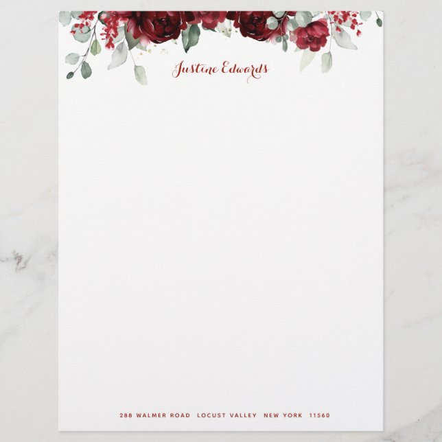Papel Timbrado Red Peony Epiphany  (Frente)