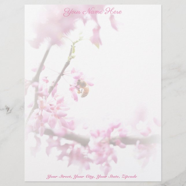 Papel Timbrado Redbud & Honeybee em Springtime (Frente)