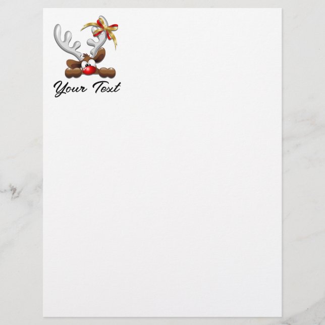 Papel Timbrado Reindeer Enzergou Caráter de Natal Engraçado (Frente)