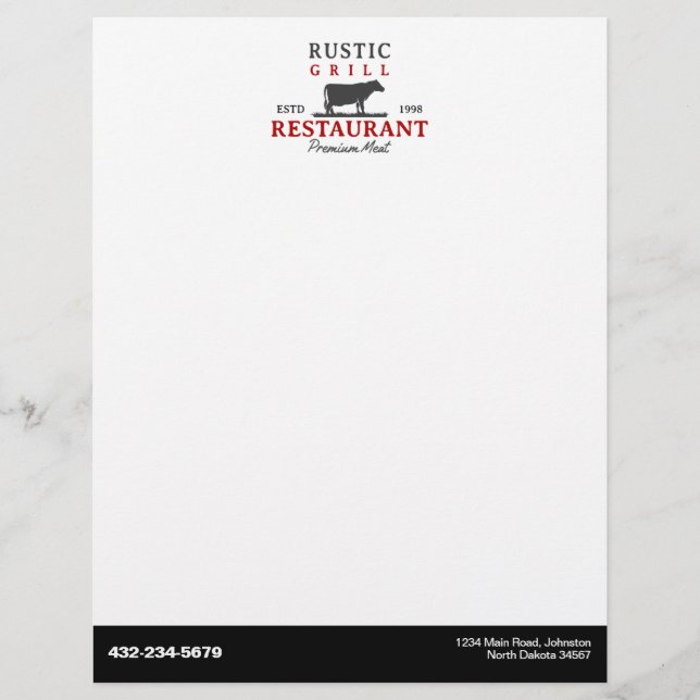 Papel Timbrado Restaurante ou qualquer outro negócio (Frente)