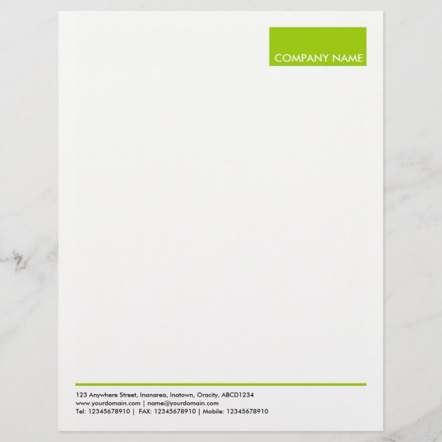 Papel Timbrado Retângulo - Verde marciano (Frente)