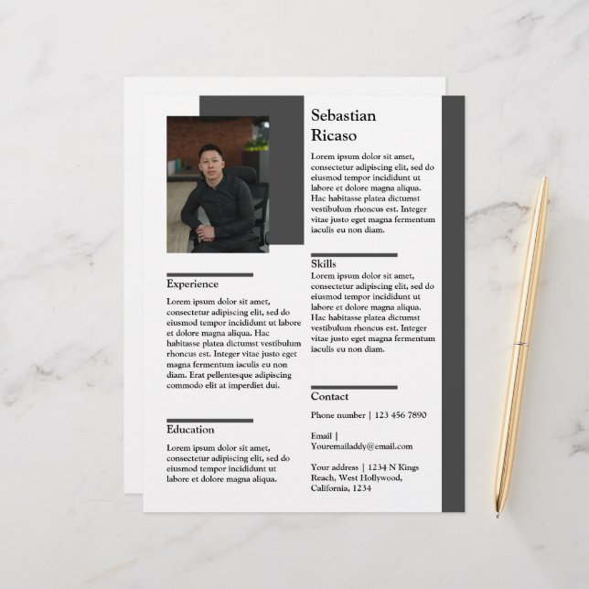 Papel Timbrado Retomar personalizado com modelo de foto (Frente/Verso In Situ)