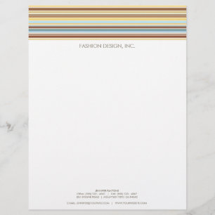 Papel Timbrado Retro de Padrão de Stripes Personalizável