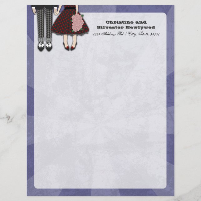 Papel Timbrado Rockabilly Wedding, testa (Frente)