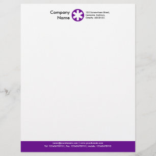 Papel Timbrado Rodapé a cores (Logotipo do Asterisco) - Roxo