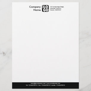 Papel Timbrado Rodapé a cores (seu logotipo) - Preto