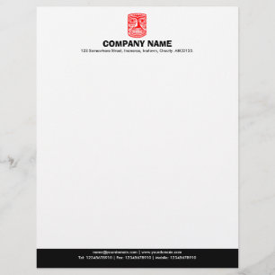 Papel Timbrado Rodapé a cores (Tiki) - Vermelho e Preto