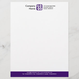 Papel Timbrado Rodapé Colorido (Seu Logotipo) - Puro Profundo