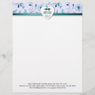 Papel Timbrado RomanticCharm Vintage Convite Floral Para Casament