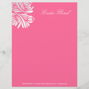 Papel Timbrado rosa cor-de-rosa floral de 311-Exotic