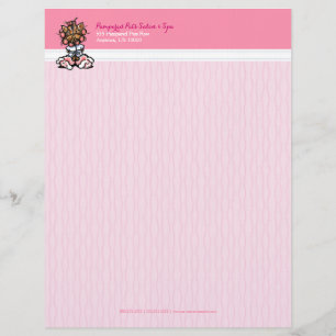 Papel Timbrado Rosa de Yorkie dos termas do Groomer do cão