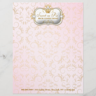 Papel Timbrado Rosa divino dourado de 311 Ciao Bella