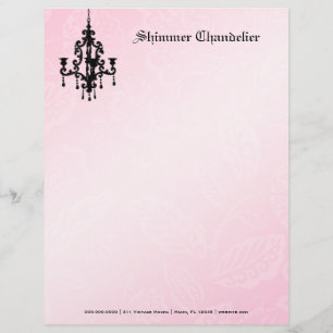 Papel Timbrado rosa do candelabro 311-Shimmer