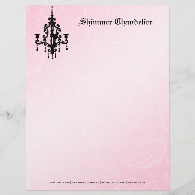 Papel Timbrado rosa do candelabro 311-Shimmer (Frente)