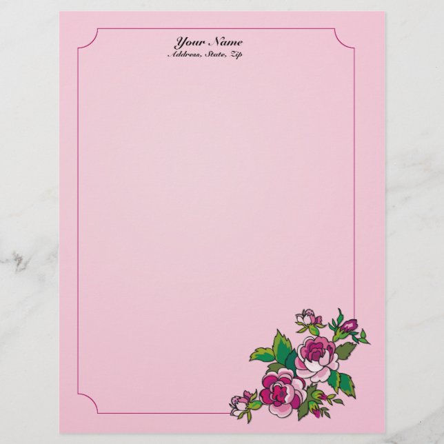 Papel Timbrado Rosas (Frente)