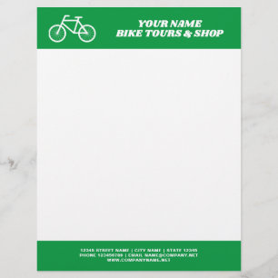 Papel Timbrado Roteiro de bicicleta com logotipo de bicicleta
