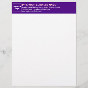 Papel Timbrado Roxo Cabeçalho Comercial Letterhead