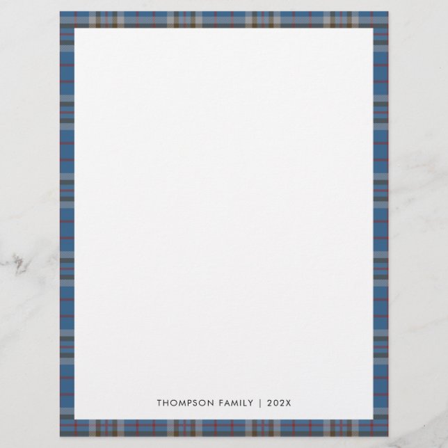 Papel Timbrado Rustic Plaid Tartan Elegant (Frente)