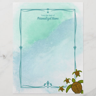 Papel Timbrado Sammy Sea Turtle Unline