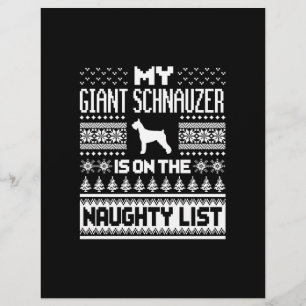 Papel Timbrado schnauzer gigante em uma lista travessa de Natal f