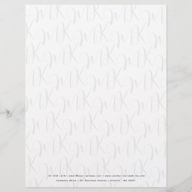 Papel Timbrado Script Monograma - Padrão Professional Letterhead (Frente)