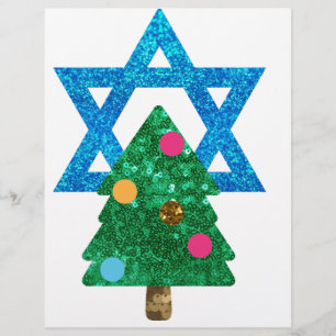 Papel Timbrado sequin christmukkah hanukkah