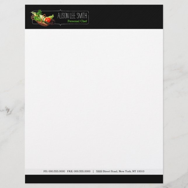 Papel Timbrado Serviço Pessoal de Chef/restauração/Cook (Frente)