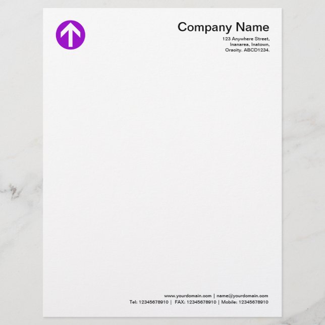 Papel Timbrado Seta dentro de um círculo - Roxo (Frente)