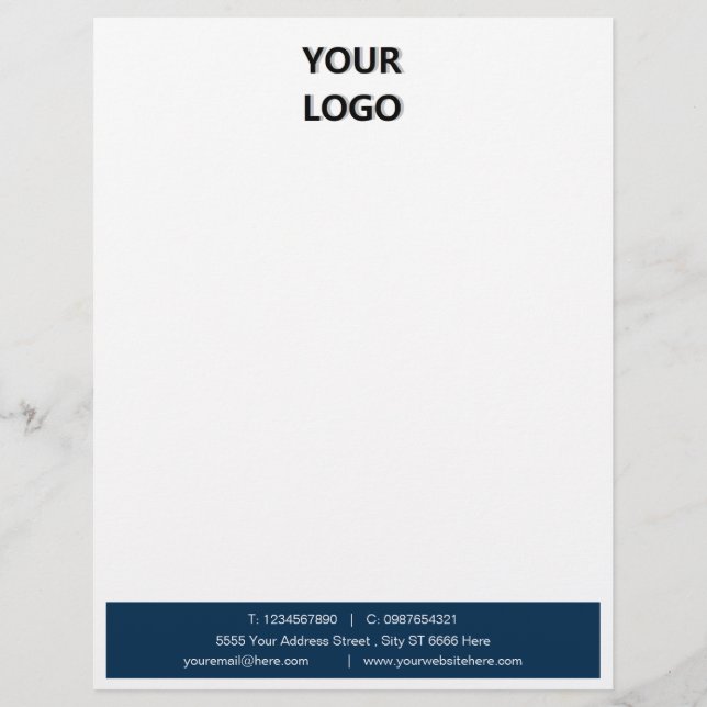 Papel Timbrado Seu código QR Business Letterhead Exemplo com logo (Frente)