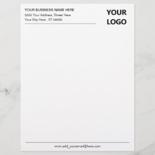 Papel Timbrado Seu endereço comercial Info Letterhead com logotip