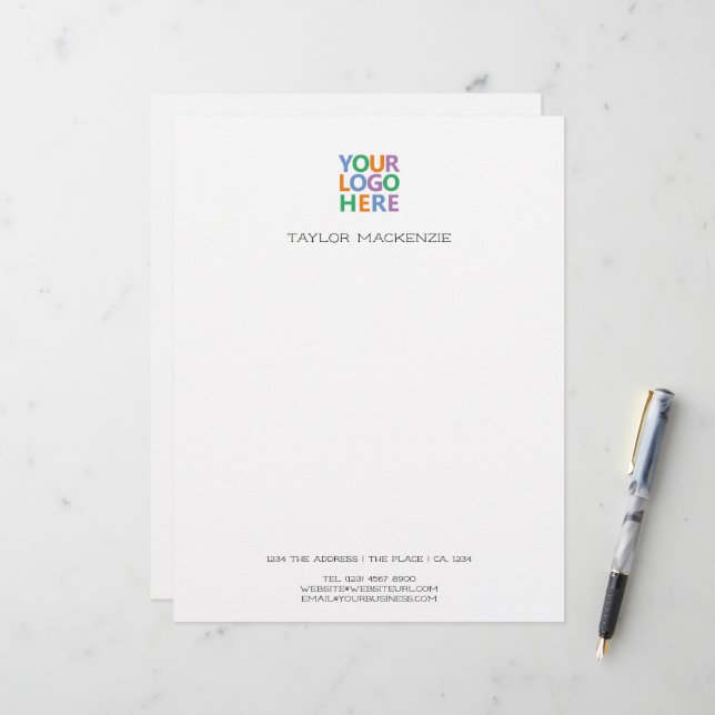 Papel Timbrado Seu Logotipo Personalizado Comercial (Frente/Verso In Situ)