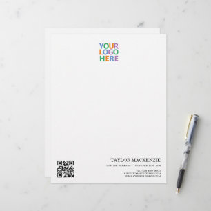 Papel Timbrado Seu Logotipo Personalizado de Código QR