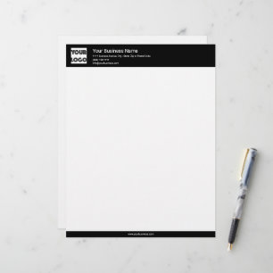 Papel Timbrado Seu Logotipo Personalizado Negócios Preto