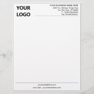 Papel Timbrado Seu Modelo de Logotipo Letterhead da Empresa com C