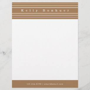 Papel Timbrado Seu nome e listras   Castanho claro