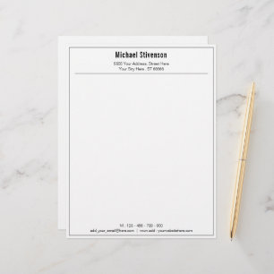 Papel Timbrado Seu nome Endereço Informações Personalizadas Lette