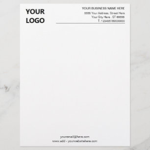 Papel Timbrado Seu Texto de Logotipo de Negócios Info Empresa Pap