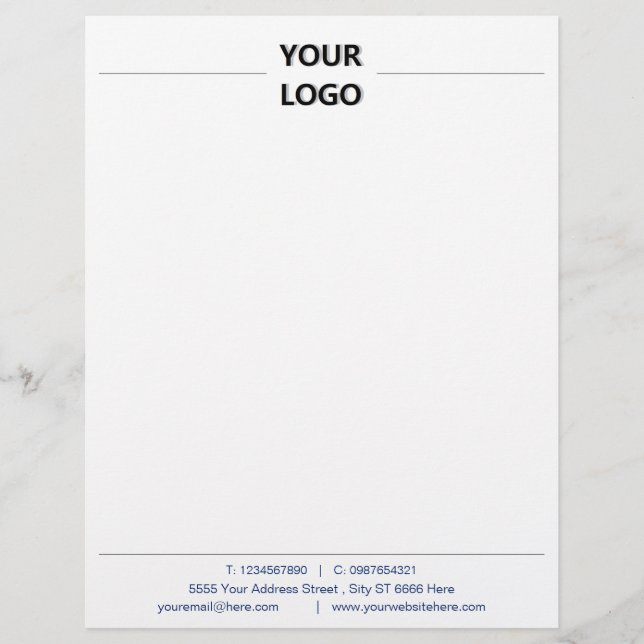 Papel Timbrado Seu timbrado comercial com logotipo (Frente)