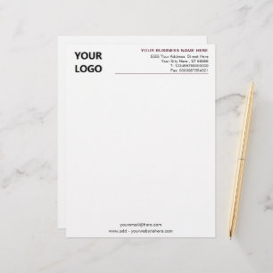 Papel Timbrado Seu título comercial com logotipo e texto personal