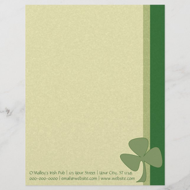 Papel Timbrado Shamrock verde e Dourado (Frente)