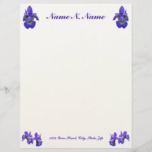 Papel Timbrado Siberian Iris Letterhead (Frente)