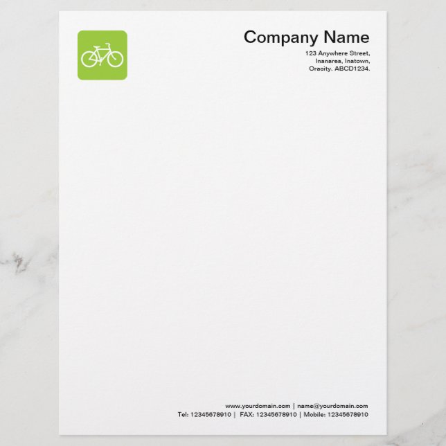 Papel Timbrado Símbolo Bicicleta - Verde Marciano (Frente)