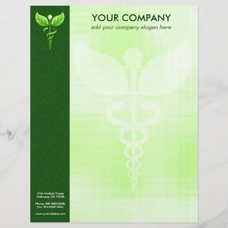 Papel Timbrado Símbolo de Alternativo de Caduceus Verde - Formal