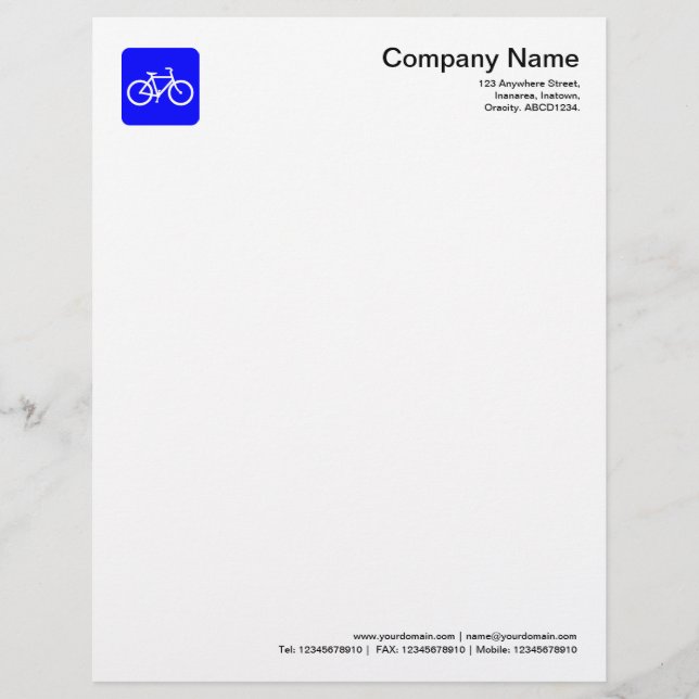 Papel Timbrado Símbolo de Bicicleta - Azul (Frente)