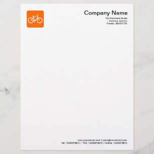 Papel Timbrado Símbolo de Bicicleta - Laranja