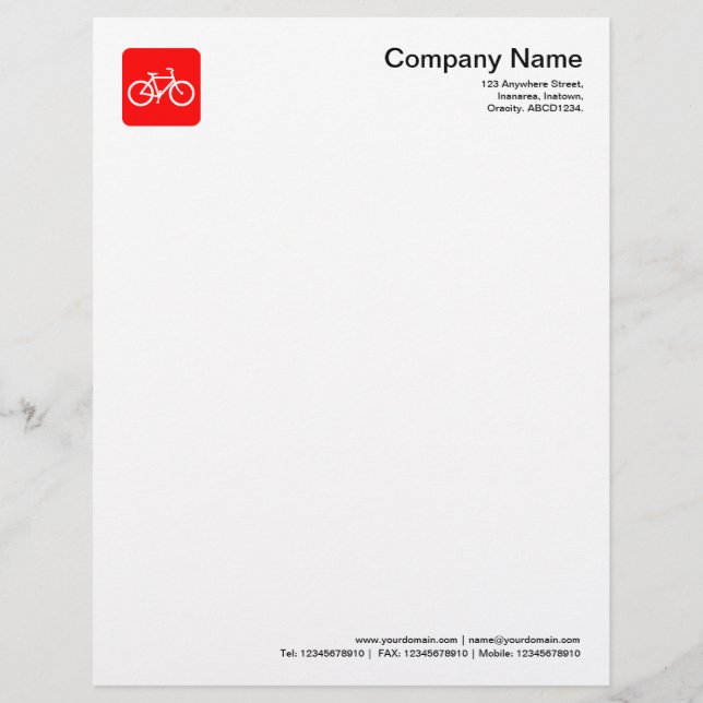 Papel Timbrado Símbolo de Bicicleta - Vermelho (Frente)